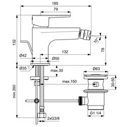Baterie pentru bideu Ideal Standard Cerafine O BC705XG (Black Matt) Thumb