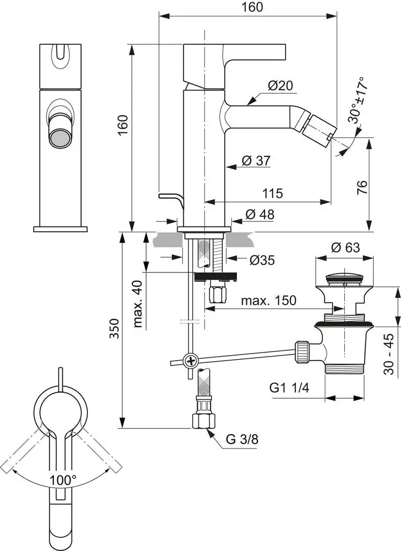 Baterie pentru bideu Ideal Standard Joy BC784GN (Silver Storm) - 3
