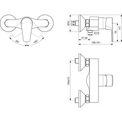 Baterie pentru dus Ideal Standard Cerafine BC493AA (Chrome) Thumb