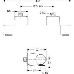 Baterie pentru dus Ideal Standard Ceratherm 200 A4627AA (Chrome) Thumb