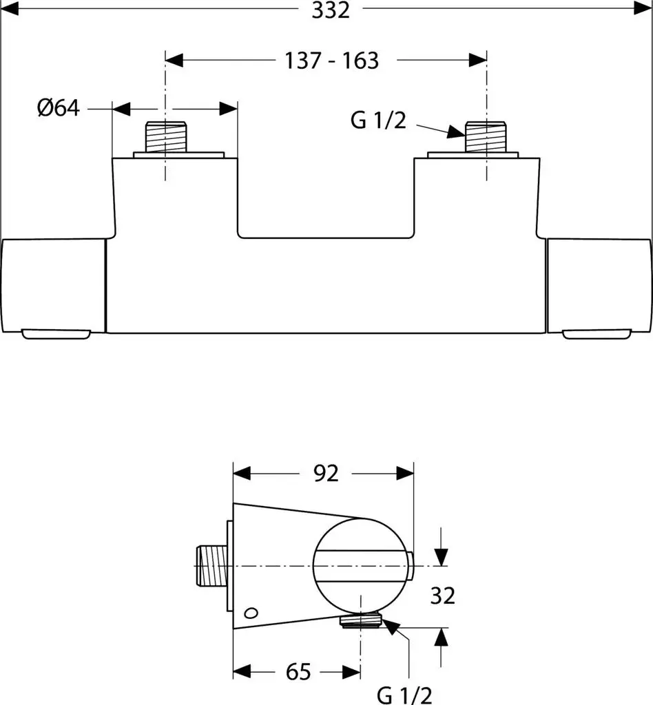Baterie pentru dus Ideal Standard Ceratherm 200 A4627AA (Chrome) - 3