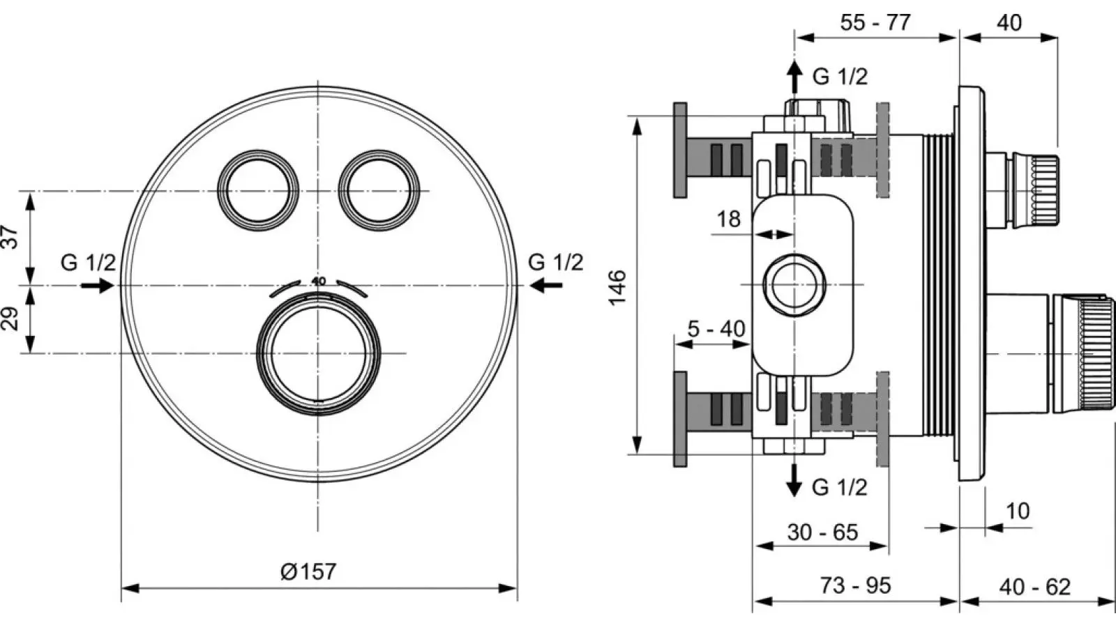Смеситель для душа Ideal Standard Ceratherm Navigo A7296GN (Silver Storm) - 5