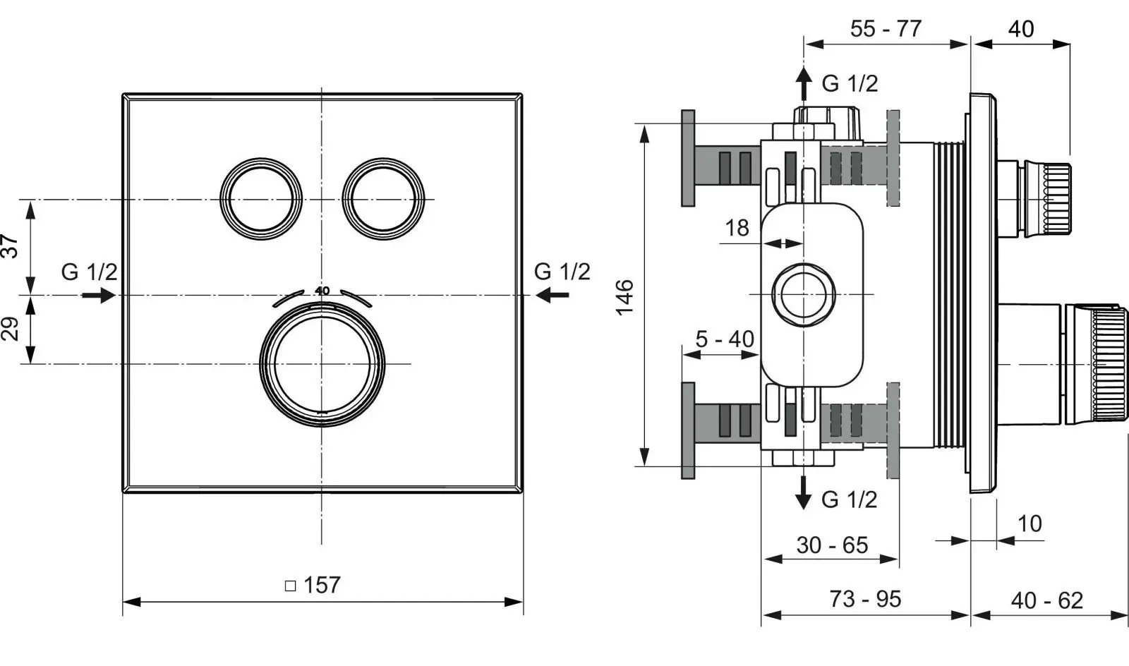 Смеситель для душа Ideal Standard Ceratherm Navigo A7302A5 (Magnetic Grey) - 5