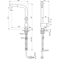 Baterie pentru chiuveta Ideal Standard Ceralook BC176AA (Chrome) Thumb