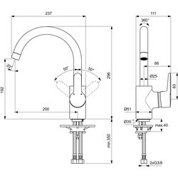 Смеситель для мойки Ideal Standard Connect Blue B9932AA (Chrome) Thumb