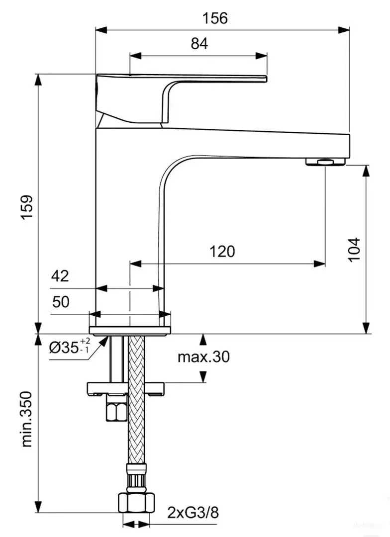 Baterie pentru lavoar Ideal Standard Cerafine D BC553AA (Chrome) - 6