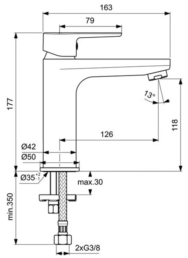 Baterie pentru lavoar Ideal Standard Cerafine O BC554AA (Chrome) - 6