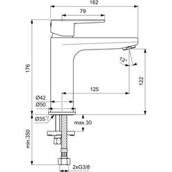 Baterie pentru lavoar Ideal Standard Cerafine O BC554XG (Black) Thumb