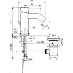 Baterie pentru lavoar Ideal Standard Ceraline BC822AA (Chrome) Thumb