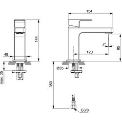 Baterie pentru lavoar Ideal Standard Edge A7103AA (Chrome) Thumb