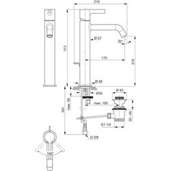 Baterie pentru lavoar Ideal Standard Joy BC781A5 (Magnetic Gray) Thumb
