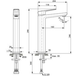 Baterie pentru lavoar Ideal Standard Tonic II A6329AA (Chrome) Thumb