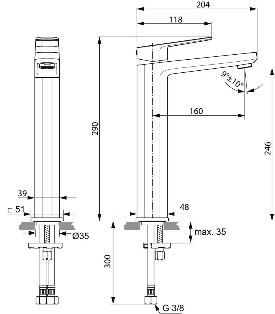 Baterie pentru lavoar Ideal Standard Tonic II A6329AA (Chrome) - 7