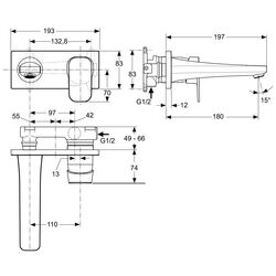 Baterie pentru lavoar Ideal Standard Tonic II A6334AA (Chrome) Thumb