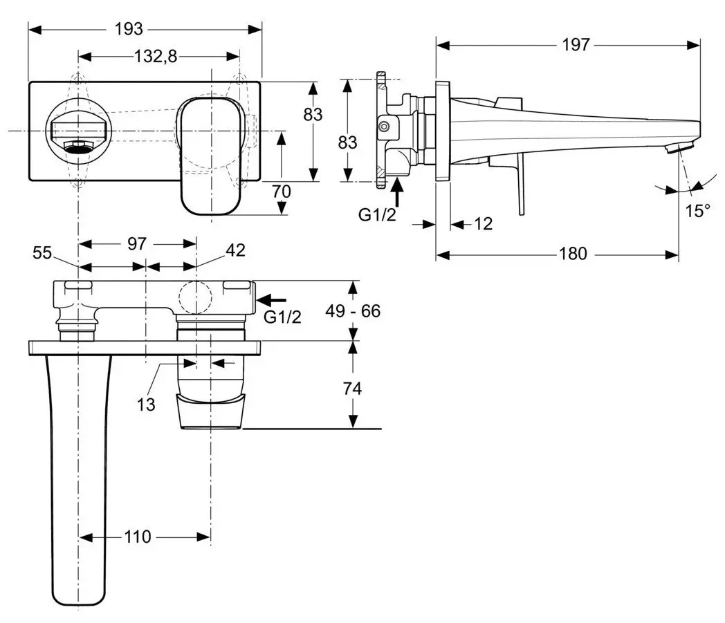 Baterie pentru lavoar Ideal Standard Tonic II A6334AA (Chrome) - 3