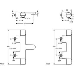 Baterie pentru cada si dus Ideal Standard Ceratherm 200 A4630AA (Chrome) Thumb