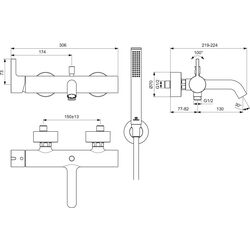 Baterie pentru cada si dus Ideal Standard Joy BC787A2 (Brushed Gold) Thumb