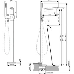 Baterie pentru cada si dus Ideal Standard Melange A6120AA (Chrome) Thumb