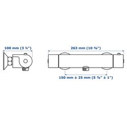 Baterie pentru dus Ikea Vallamosse 150mm (Chrome) Thumb