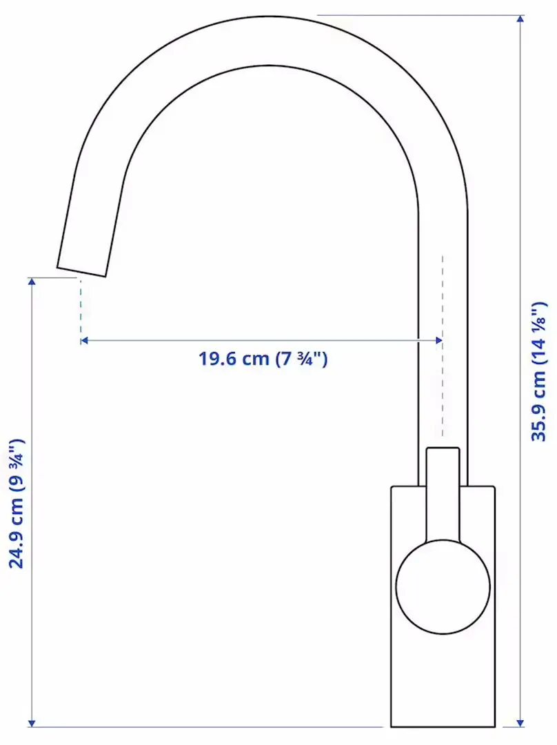 Baterie pentru chiuveta Ikea Delsjon (Alama) - 4