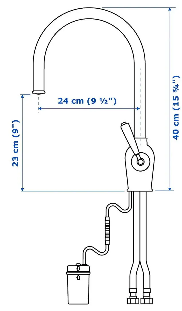 Baterie pentru chiuveta Ikea Insjon cu senzor (Chrome) - 5