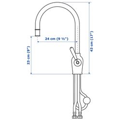 Baterie pentru chiuveta Ikea Insjon duş extractibil (Chrome) Thumb