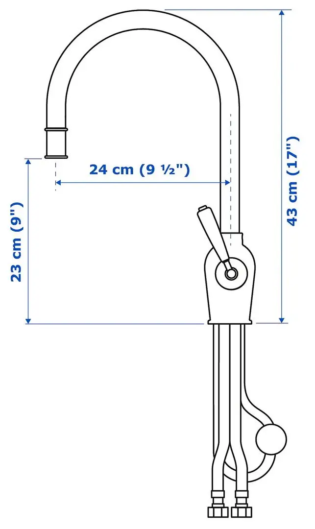 Baterie pentru chiuveta Ikea Insjon duş extractibil (Chrome) - 5