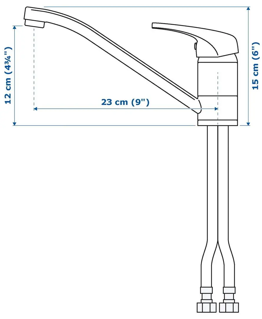 Baterie pentru chiuveta Ikea Sundsvik monocroma (Black) - 4