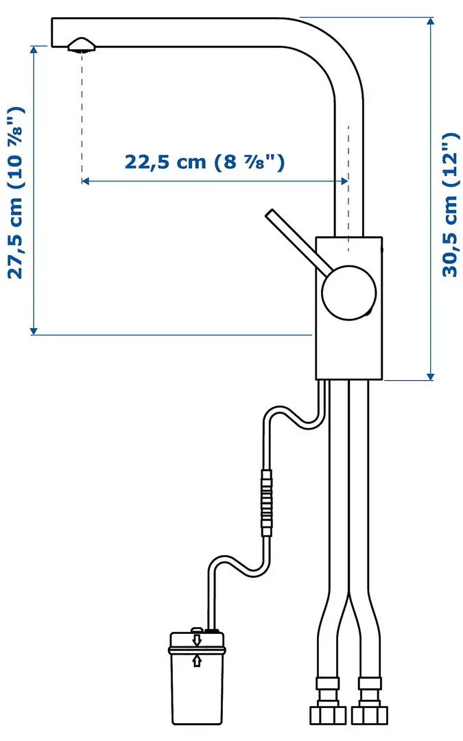 Baterie pentru chiuveta Ikea Tamnaren cu senzor (Inox) - 5