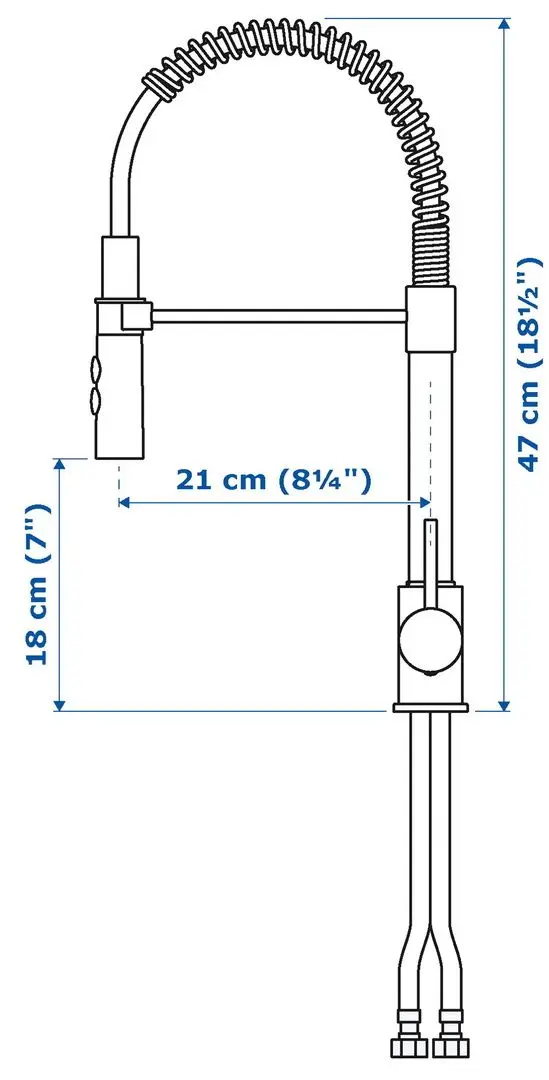 Baterie pentru chiuveta Ikea Vimmern duş manual (Inox) - 7
