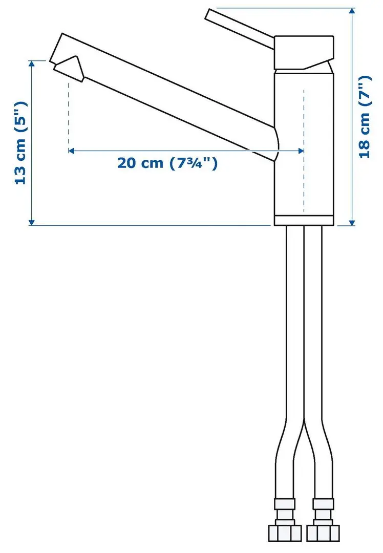 Baterie pentru lavoar Ikea Voxnan înaltă (Chrome) - 3