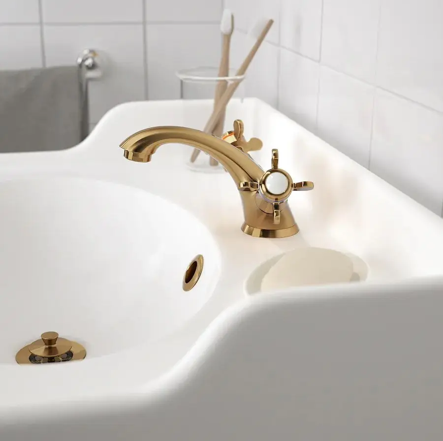 Смеситель для умывальника Ikea Runskar (Brass) - 2