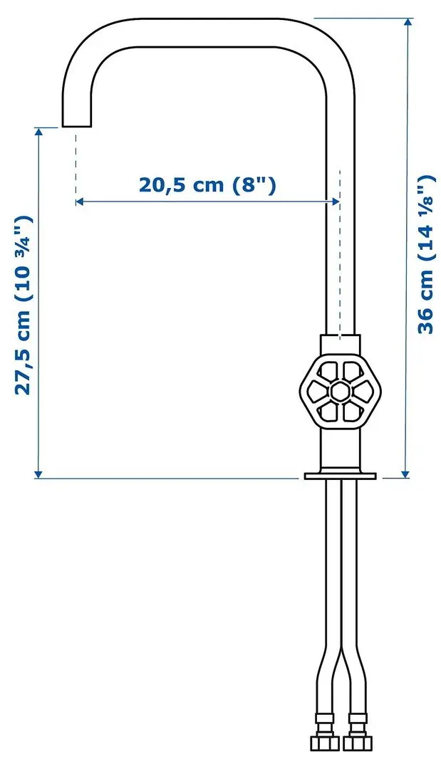 Baterie pentru lavoar Ikea Gamlesjon (Black Brushed Metal) - 7