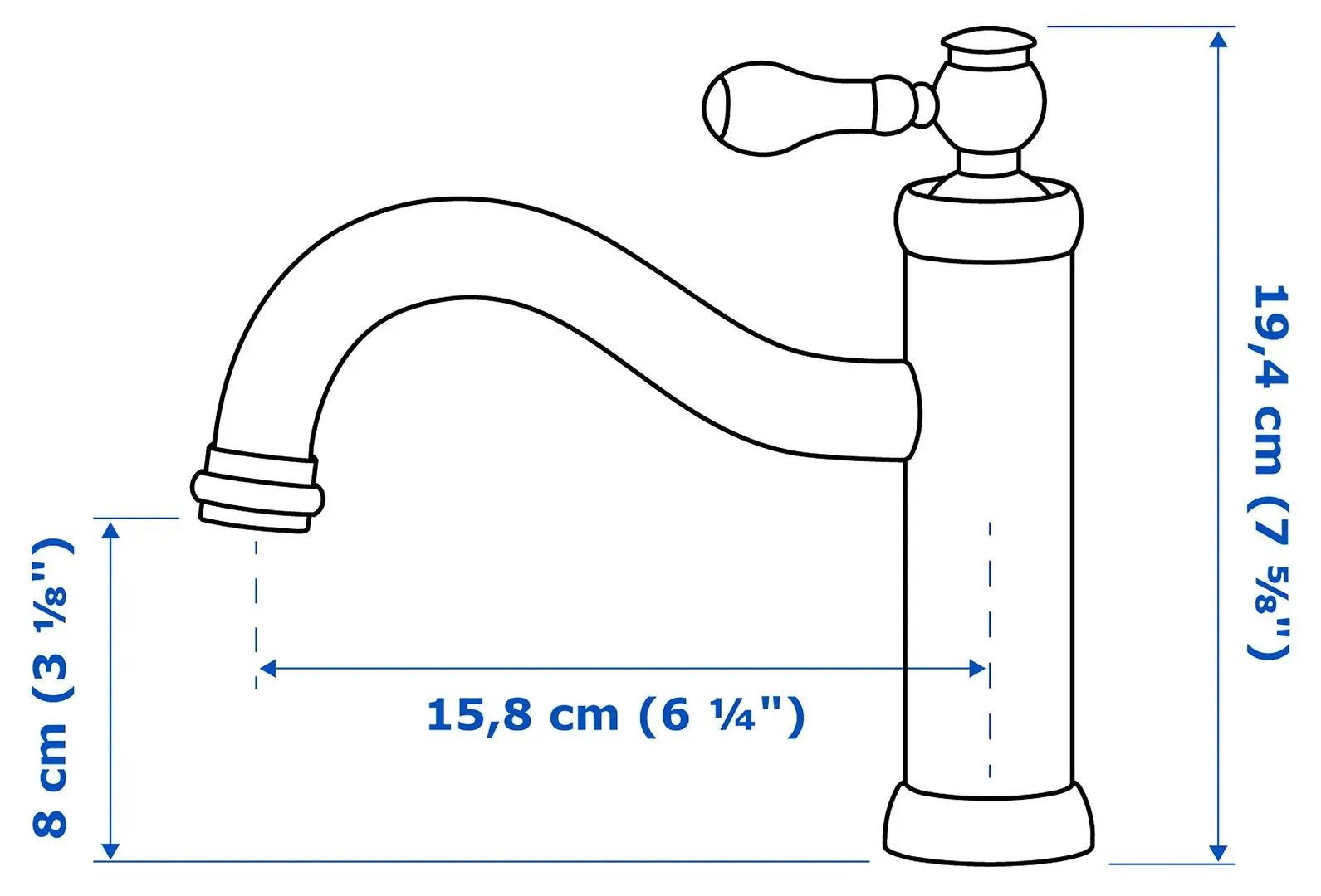 Baterie pentru lavoar Ikea Hamnskar (Black) - 7