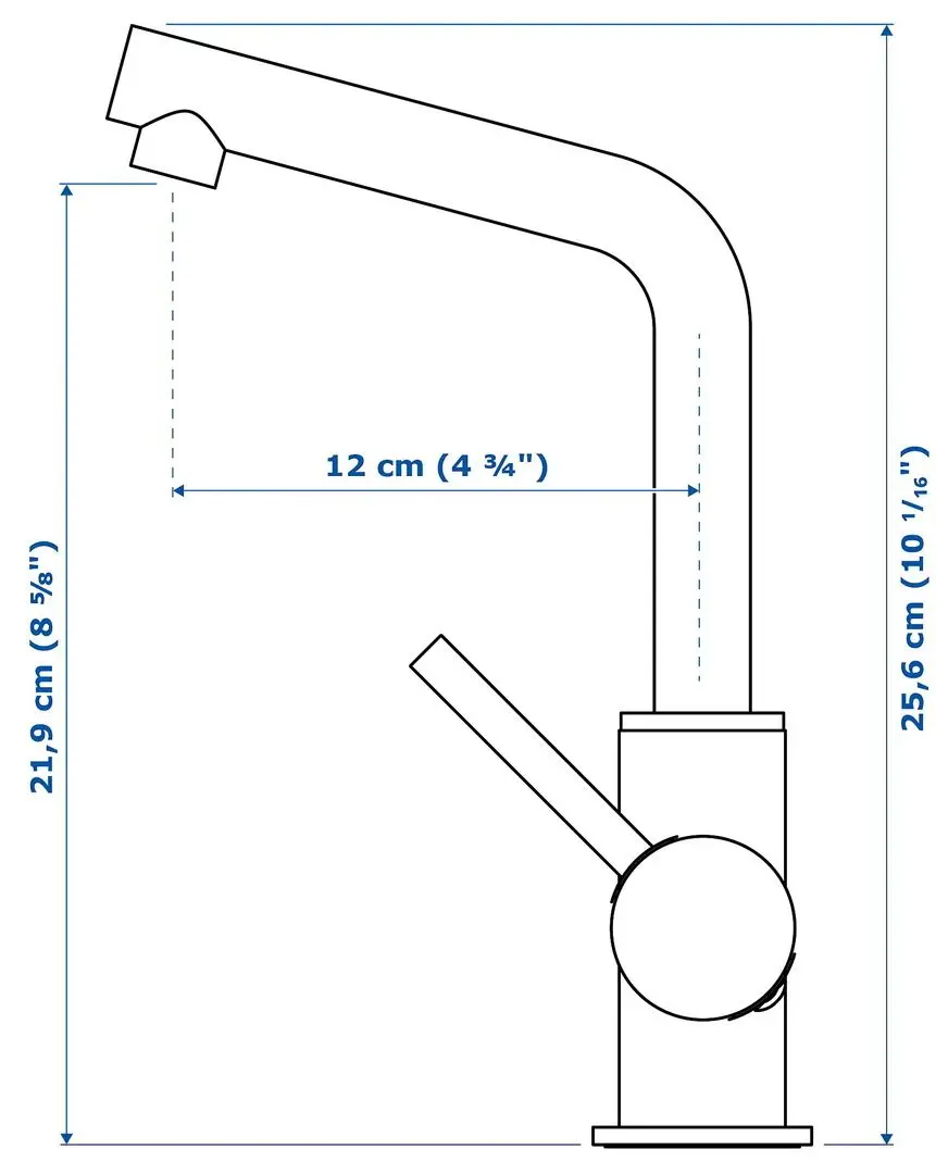 Baterie pentru lavoar Ikea Lundskar (Inox) - 6