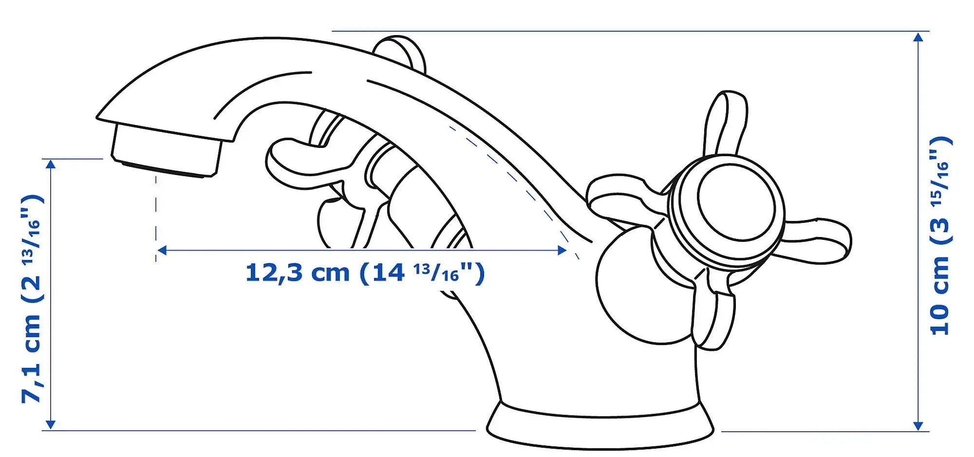 Baterie pentru lavoar Ikea Runskar (Chrome) - 6