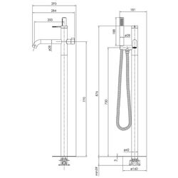 Смеситель для ванны и душа Imprese Brenta ZMK081906060 (Nickel) Thumb