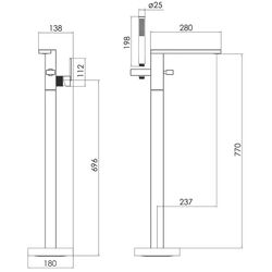 Cмеситель для ванны и душа Imprese Deira ZMK112009060 (Champagne) Thumb
