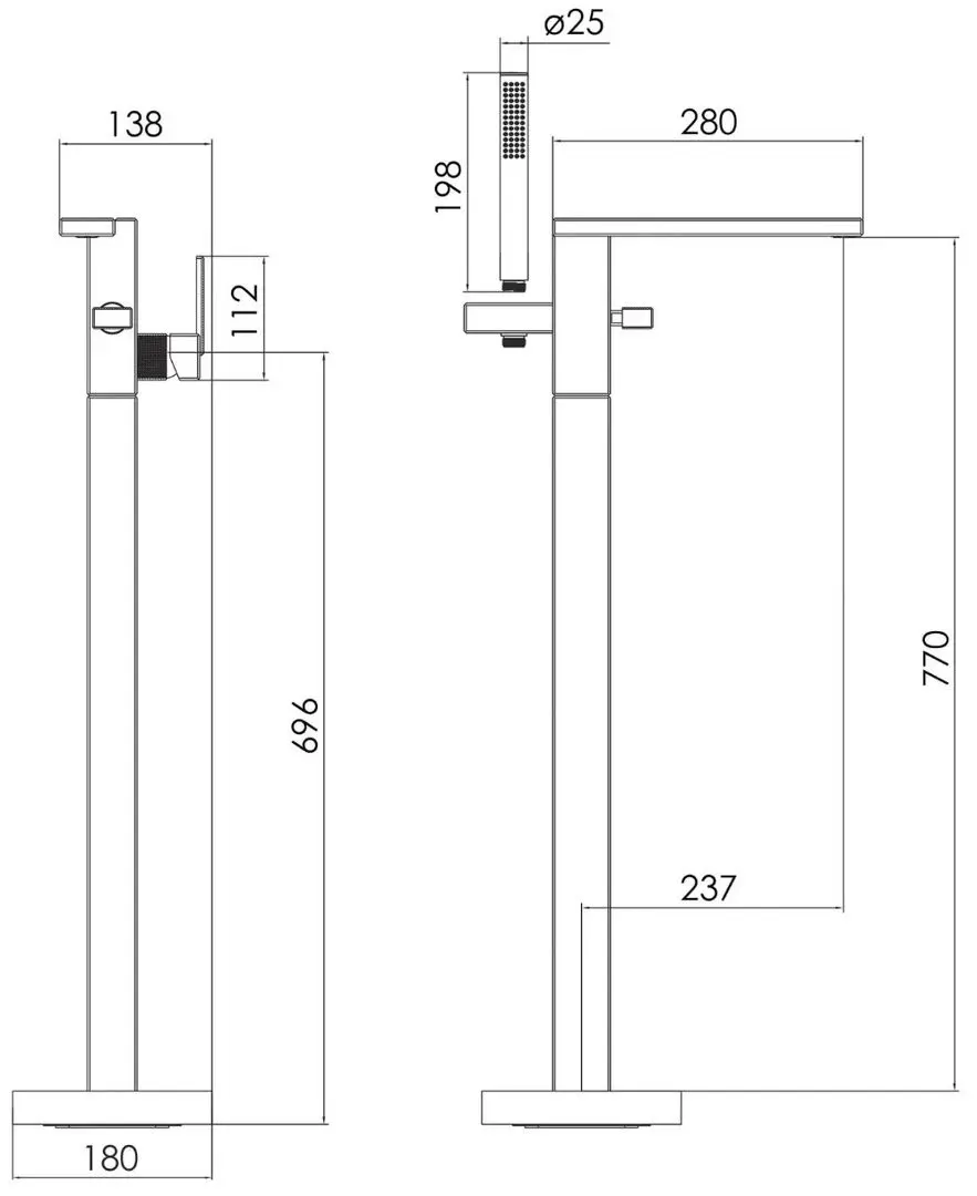 Cмеситель для ванны и душа Imprese Deira ZMK112009060 (Champagne)