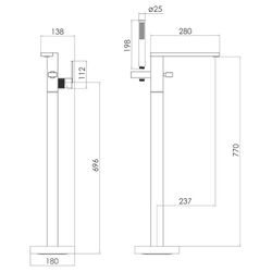 Baterie pentru cada si dus Imprese Deira ZMK122001060 (Chrome) Thumb