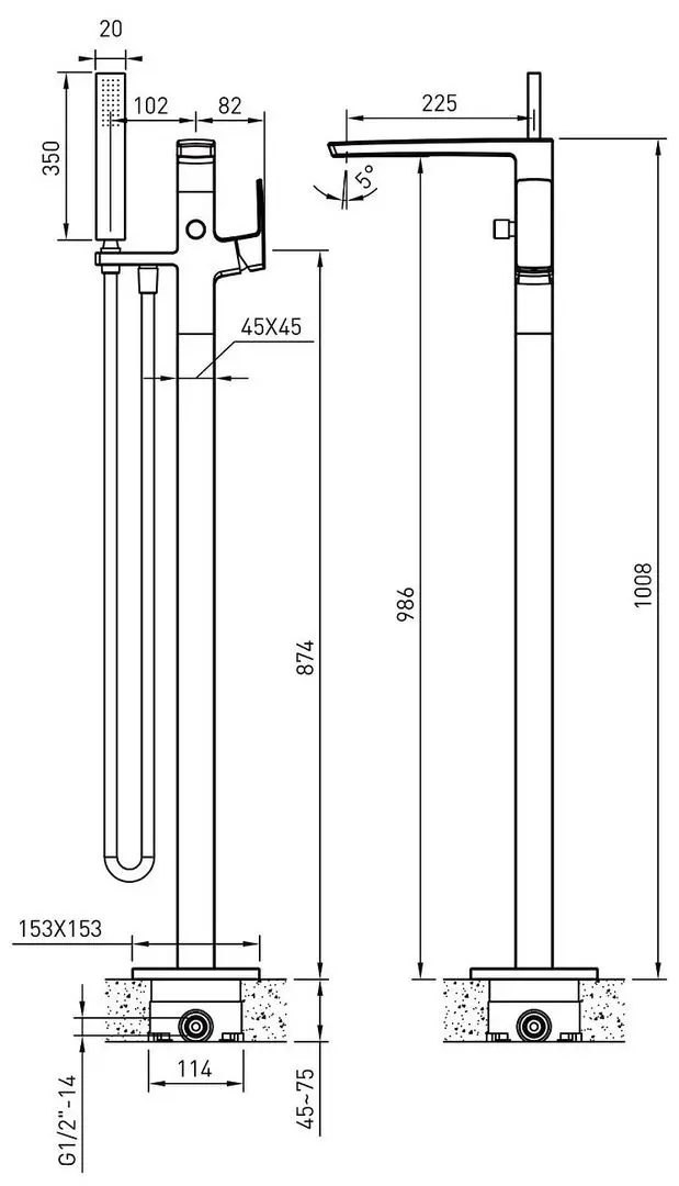 Baterie pentru cada si dus Imprese Grafiky ZMK061901060 (Chrome) - 3