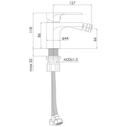 Baterie pentru bideu Imprese Aria f03107501AA (Chrome) Thumb