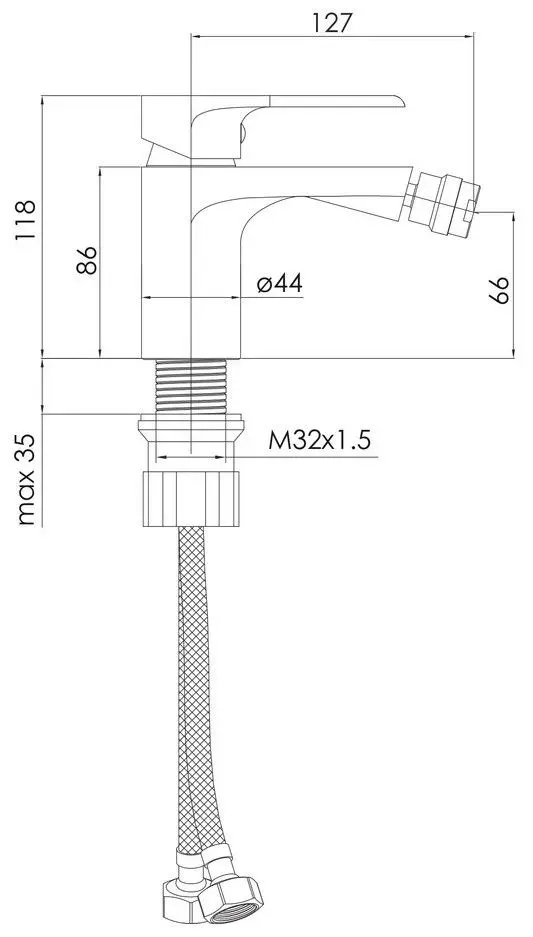 Baterie pentru bideu Imprese Aria f03107501AA (Chrome)