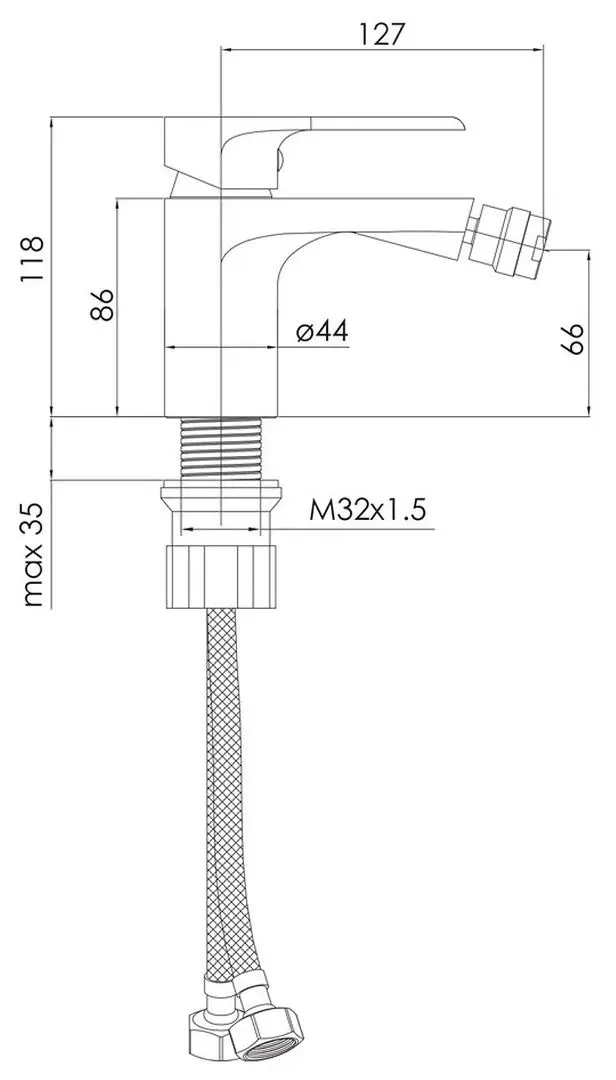 Baterie pentru bideu Imprese Aria f03107510AA (Black) - 3