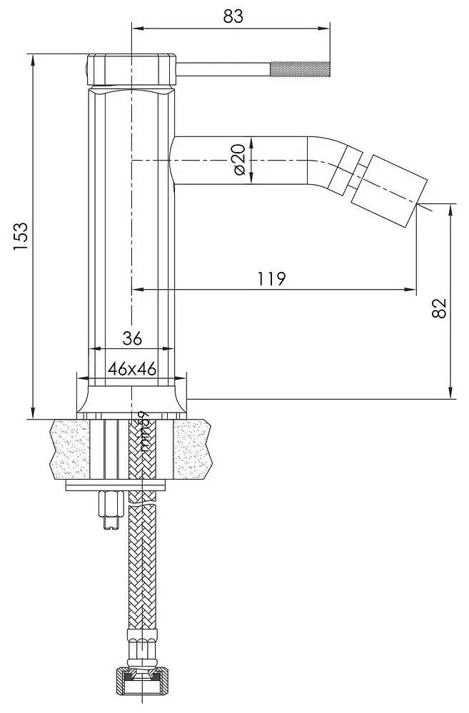 Baterie pentru bideu Imprese Brenta ZMK091908070 (Graphite Chrome) - 3