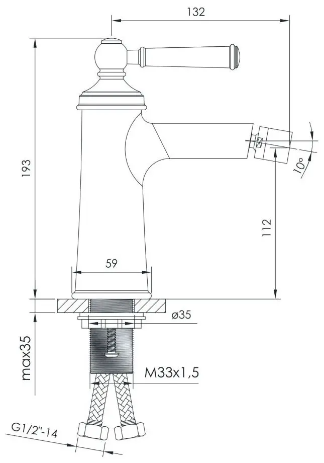 Baterie pentru bideu Imprese Hydrant ZMK031806070 (Nickel)