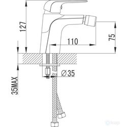 Baterie pentru bideu Imprese Nova Opava 40075 (Chrome) Thumb