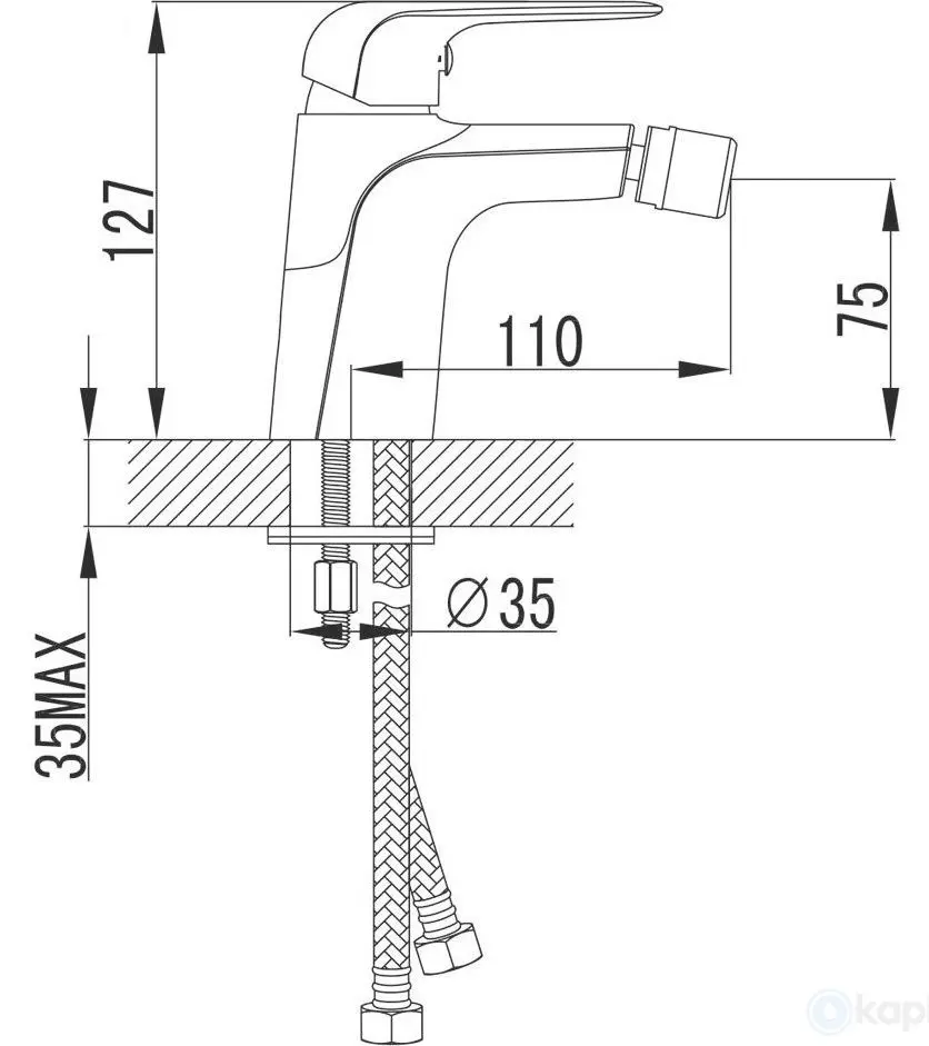 Baterie pentru bideu Imprese Nova Opava 40075 (Chrome) - 3