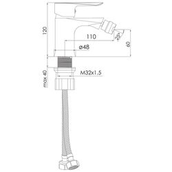 Baterie pentru bideu Imprese Vaclav f03106403AA (White) Thumb