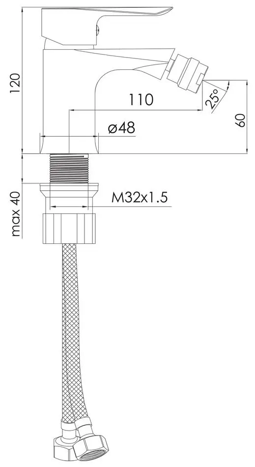 Смеситель для биде Imprese Vaclav f03106406AA (Nickel)